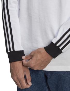 Cerdo Ingenieria resultado camiseta adidas 3-stripes manga larga blanco de hombre.