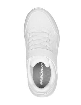 Zapatillas skechers bounder-power study blanco de niño.