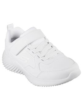 Zapatillas skechers bounder-power study blanco de niño.