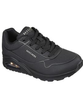 Zapatillas Skechers uno stand on air negro de mujer.