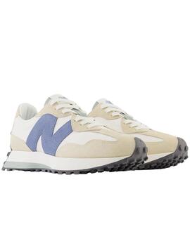 Zapatillas new balance ws327pv blanco beige azul de mujer.