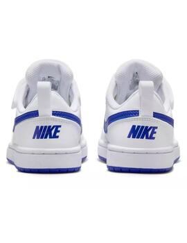 Zapatillas nike court borough recraft blanco azul de niño.