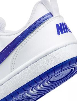 Zapatillas nike court borough recraft blanco azul de niño.