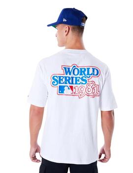 camiseta new era LA dodgers world series blanco de hombre.