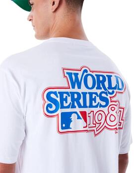 camiseta new era LA dodgers world series blanco de hombre.