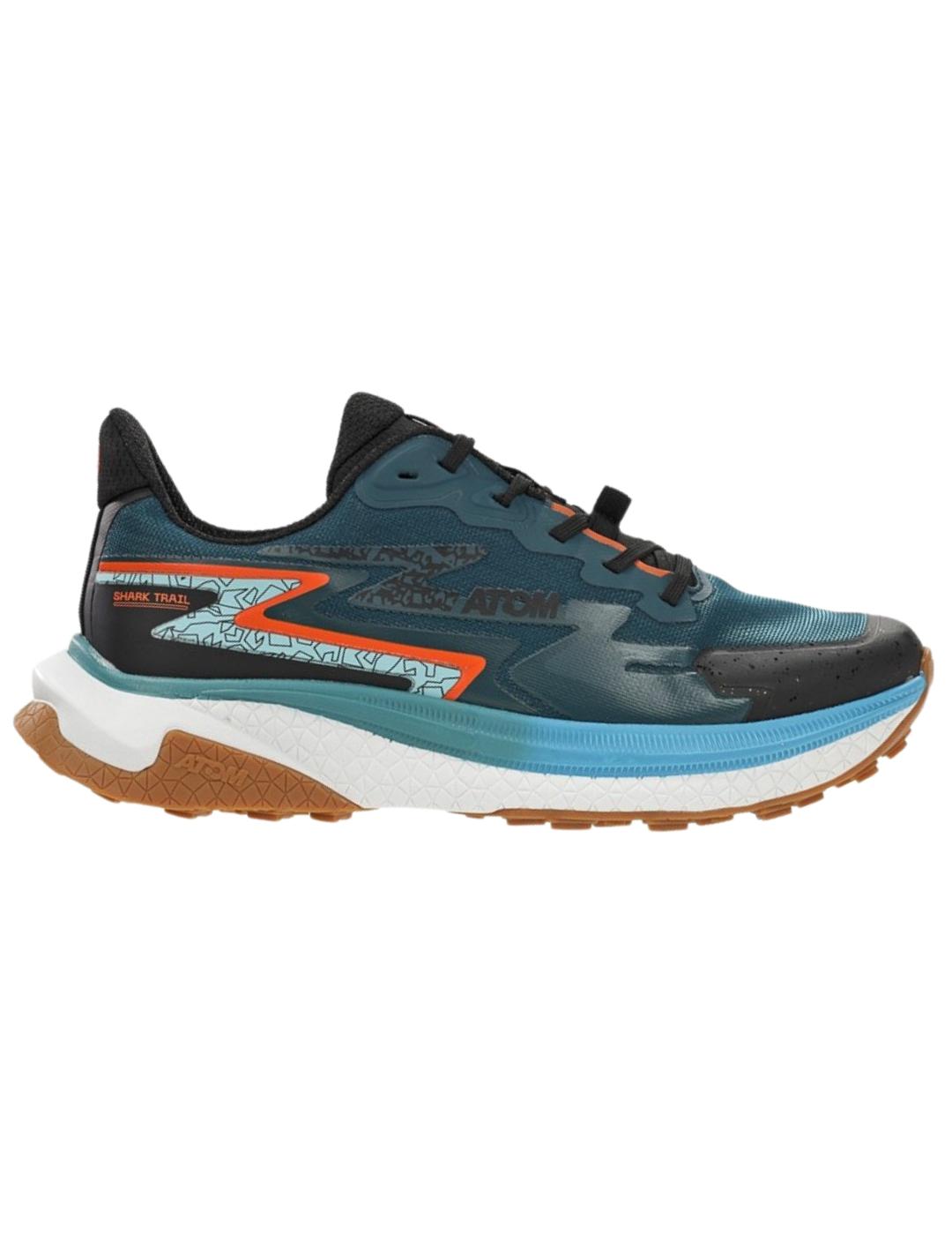 Zapatillas de trail atom shark at160 azul de hombre.