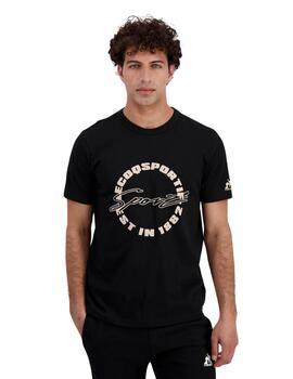 camiseta le coq sportif contemporain negro de hombre.