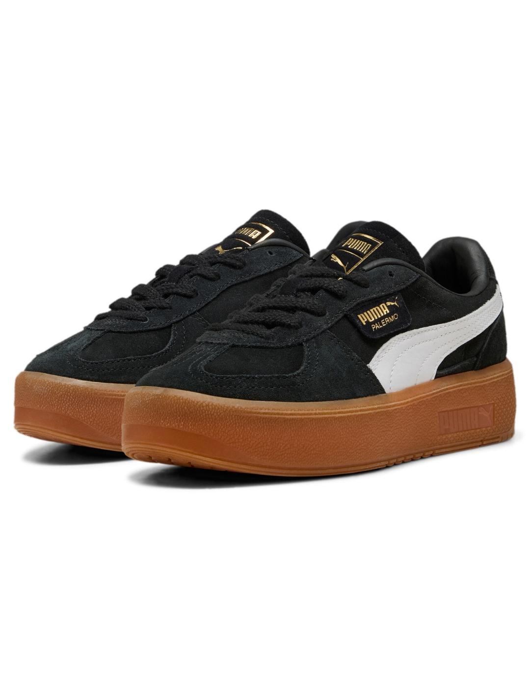 Zapatillas puma palermo eleveta negro de mujer.