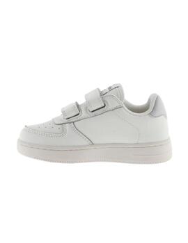 Zapatillas victoria basket tiempo blanco plata de niña.