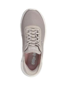 Zapatillas skechers slip-ins go walk flex beige de mujer.