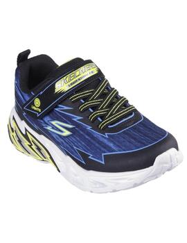 Zapatillas skechers s lights storm 2.0 azul de niño.