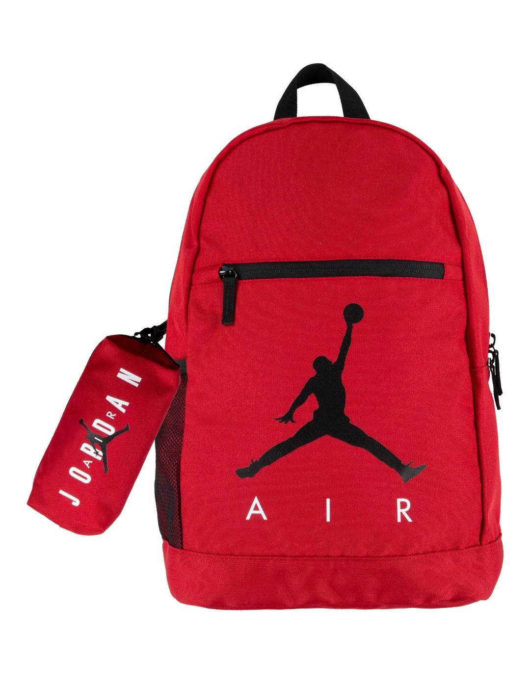 mochila air jordan school  roja unisex.