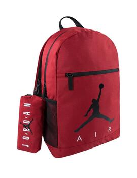 mochila air jordan school  roja unisex.