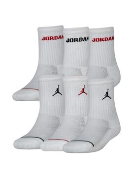 calcetines jordan blanco 6 pares unisex.