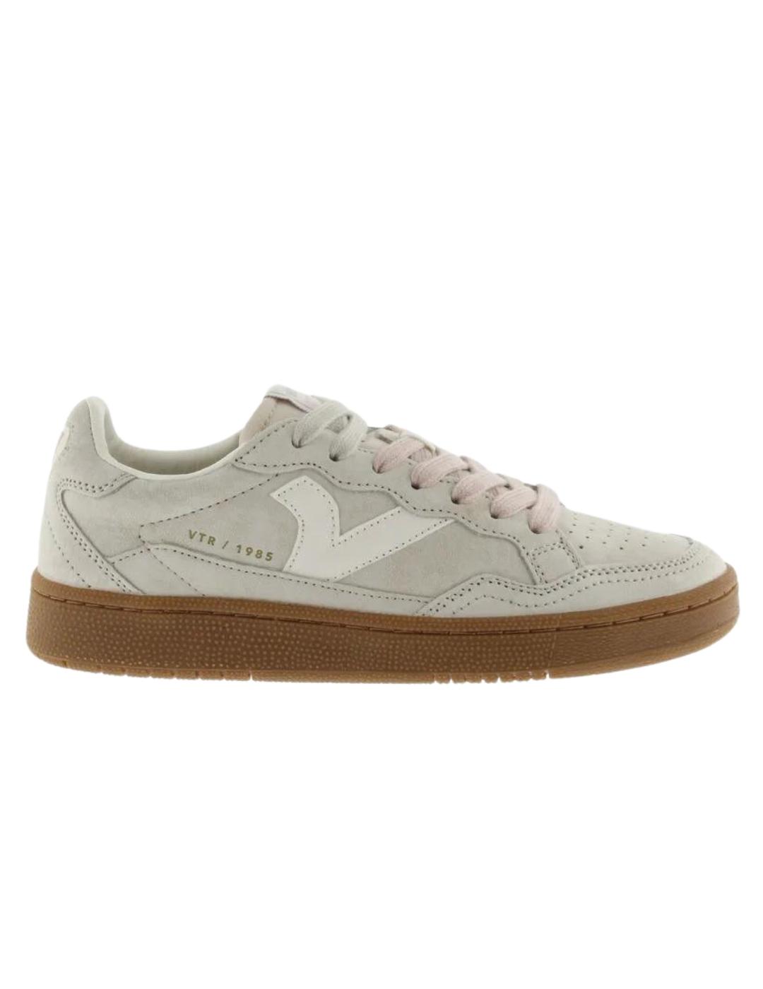 Zapatillas victoria smash soft suede beige de mujer.