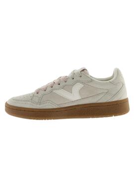 Zapatillas victoria smash soft suede beige de mujer.