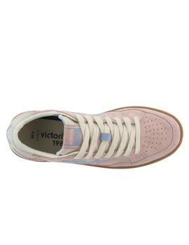 Zapatillas victoria smash soft suede rosa de mujer.