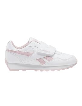 Zapatillas reebok royal rewind blanco rosa de niña.