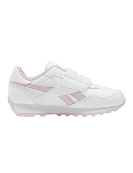 Zapatillas reebok royal rewind blanco rosa de niña.