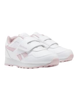 Zapatillas reebok royal rewind blanco rosa de niña.