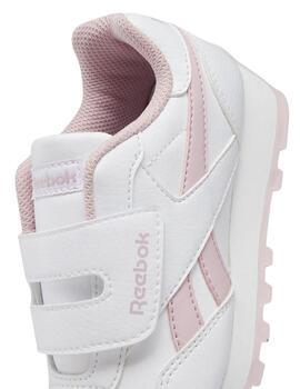 Zapatillas reebok royal rewind blanco rosa de niña.