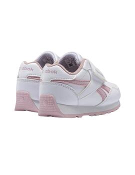 Zapatillas reebok royal rewind blanco rosa de bebé.