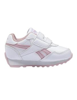 Zapatillas reebok royal rewind blanco rosa de bebé.