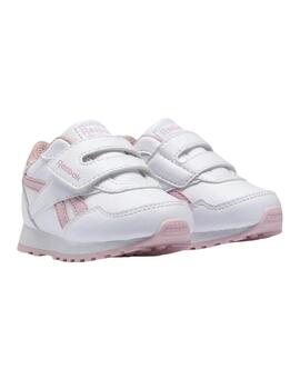 Zapatillas reebok royal rewind blanco rosa de bebé.