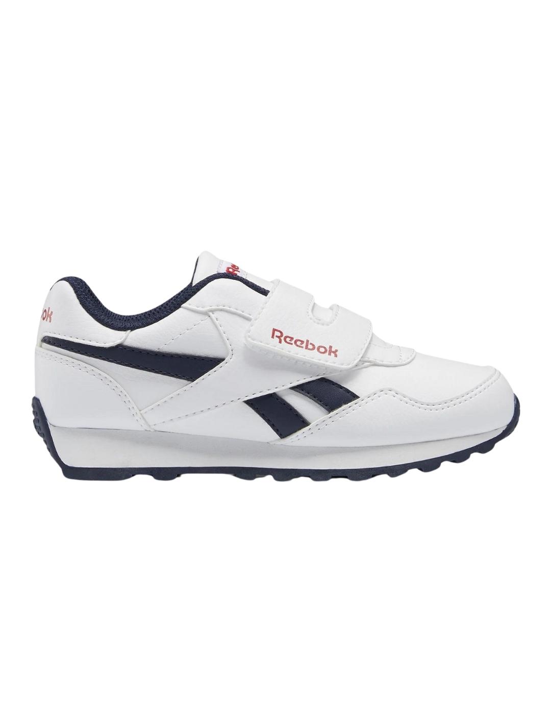 Zapatillas reebok royal rewind run alt blanco azul de niño.