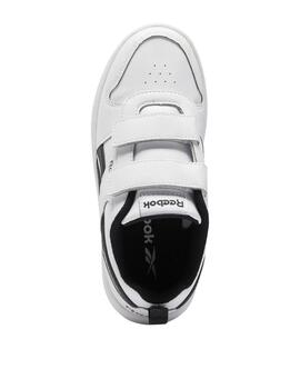 Zapatillas reebok royal prime blanco negro de niño.