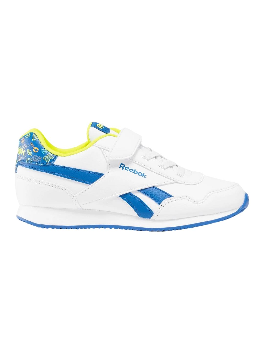 Zapatillas reebok royal  cj jog blanco azul de niño.