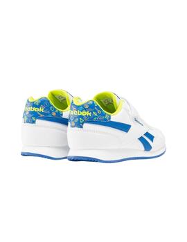 Zapatillas reebok royal  cj jog blanco azul de niño.