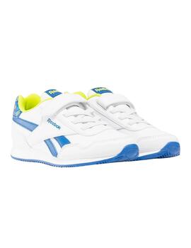 Zapatillas reebok royal  cj jog blanco azul de niño.