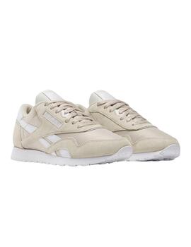 Zapatillas classic nylon beige de mujer.