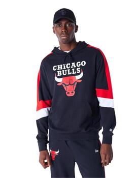 sudadera new era chicago bulls color block negro.