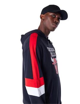 sudadera new era chicago bulls color block negro.