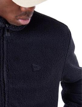 chaqueta sherpa new era borrego negro de hombre.