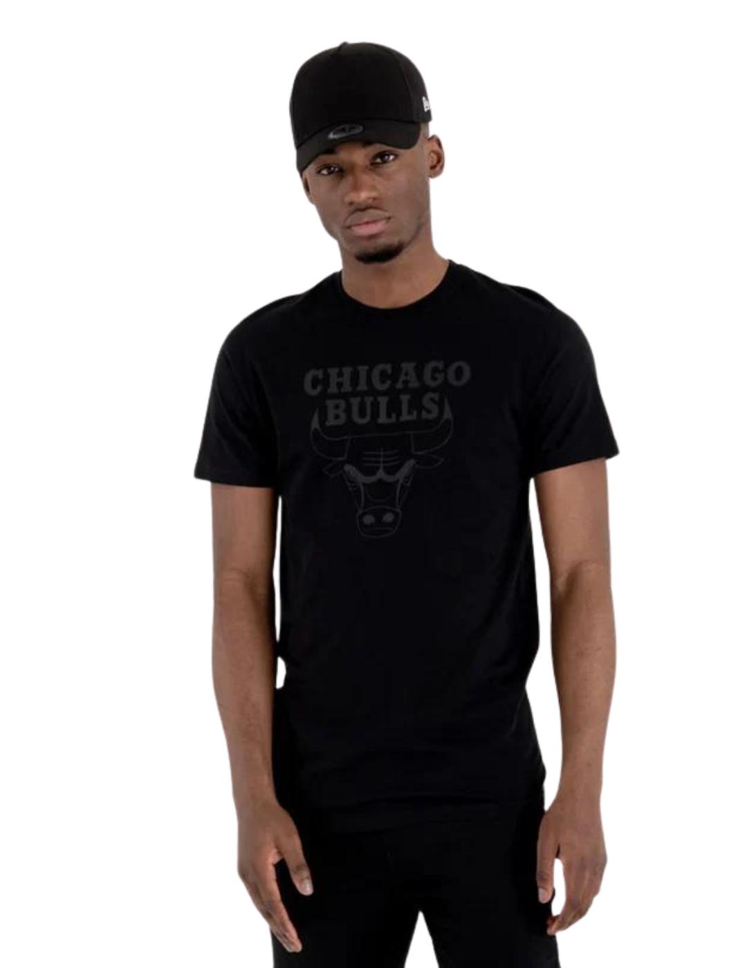 camiseta new era chicago bulls negro de hombre.