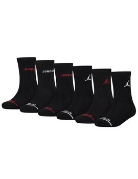 Calcetines jordan negro 6 pares unisex.