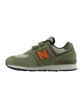 Zapatillas new balance pv574sof verde de niño.