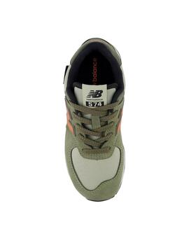 Zapatillas new balance pc574sof verde de niño.