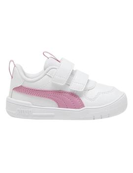 Zapatillas puma multiflex sl blanco rosa de bebé.