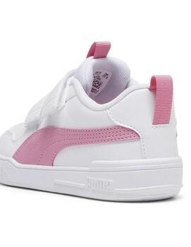 Zapatillas puma multiflex blanco rosa de niña.