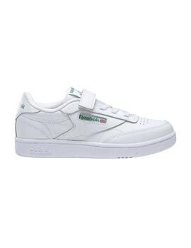 Zapatillas reebok club c 1v blanco verde de niño.