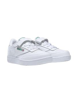 Zapatillas reebok club c 1v blanco verde de niño.