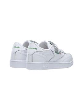 Zapatillas reebok club c 1v blanco verde de niño.