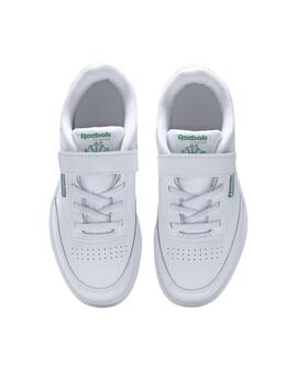 Zapatillas reebok club c 1v blanco verde de niño.