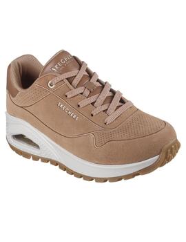 Zapatillas skechers uno chillproof marrón de mujer.