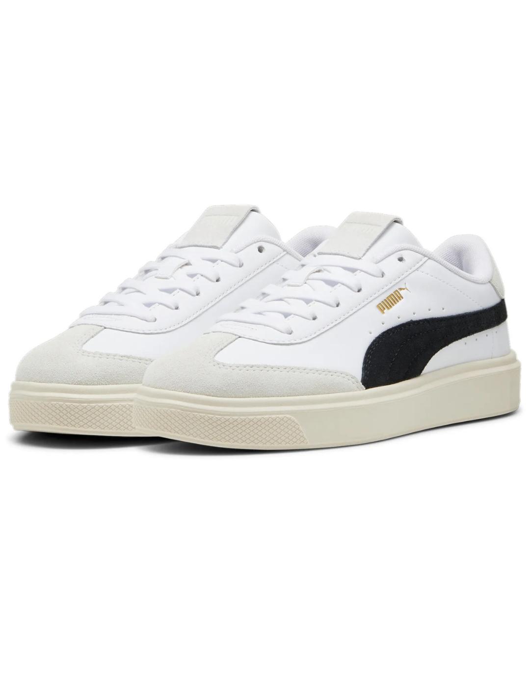 Zapatillas puma lajla t-toe blanco negro de mujer.