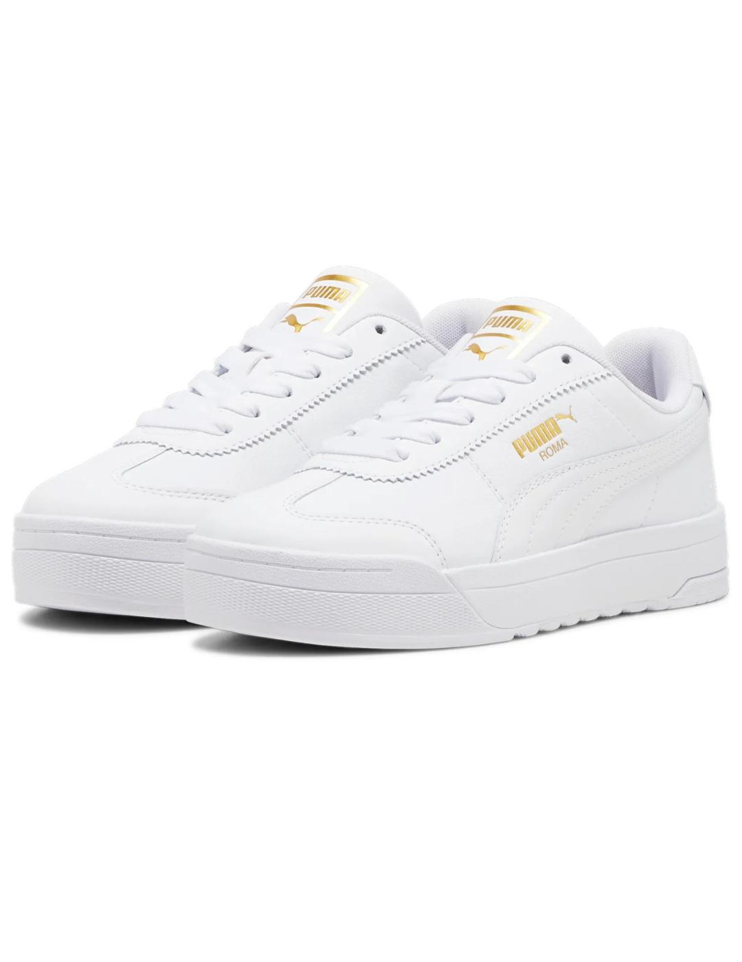 Zapatillas puma roma blanco de mujer.